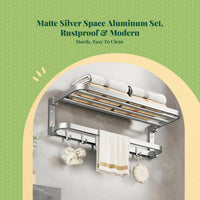 Space Aluminum Towel Rack
Double-Tier Folding Wall Shelf