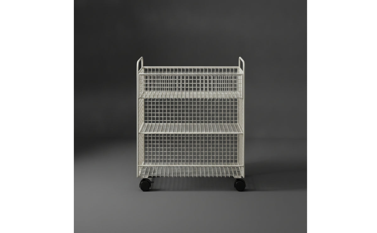 Wire Mesh Storage Rack Space-Saving Three-Tier Organizer Standing Storage Rack for Students, Beneath-Desk