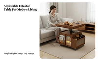 elevatingTop Rolling Coffee Table Multi-Functional elevatingTop Rolling Table Lockable Casters Large Capacity Storage