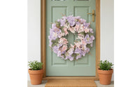 Flower Wreath with Green Leaves Faux Door Wreath Hanging for Home Decor