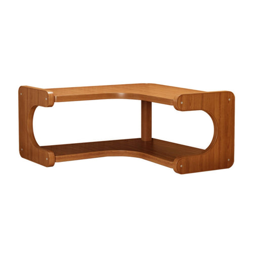 Corner Desktop Rack Polished Surface Wooden Corner Organizer Open Shelving Wood Display Shelf