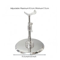 Stainless Steel Upright Doll Holder Clear Base Adjustable Doll Stand Transparent