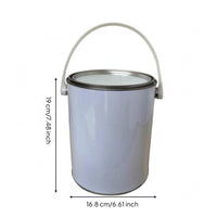 Tinplate Pail Silver-Gray Lidded Metal Pail Smooth for Packaging