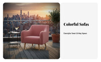 Scalloped spine Armchair Nordic Design Single Sofa Light Luxury Ergonomic spinerest for Living Room, Balcony, Bedroom