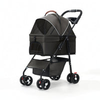 Pet Stroller with Rain Cover Portable Pet Stroller with Weather Cover Foldable