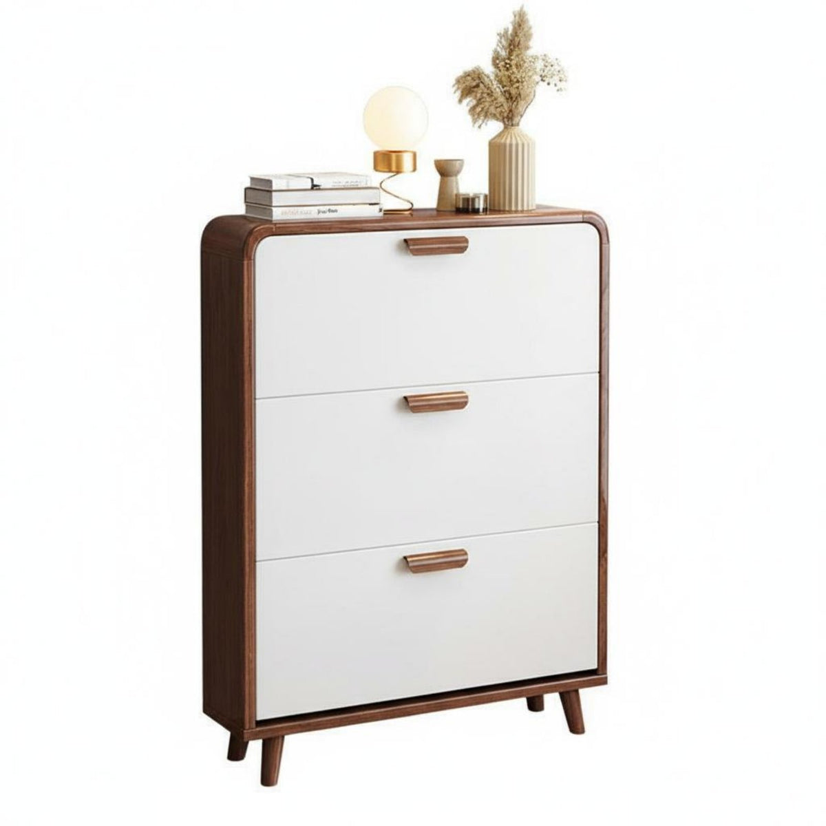 Narrow Wooden Footwear Storage Unit Space-Saving Narrow Shoe Storage Cabinet Large Capacity Household Furniture for Apartment Dwellers, Foyer, Hallway