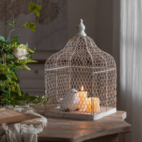 2 Pieces Vintage Birdcage Candle Holder Uncovered Wire Design for Living Room