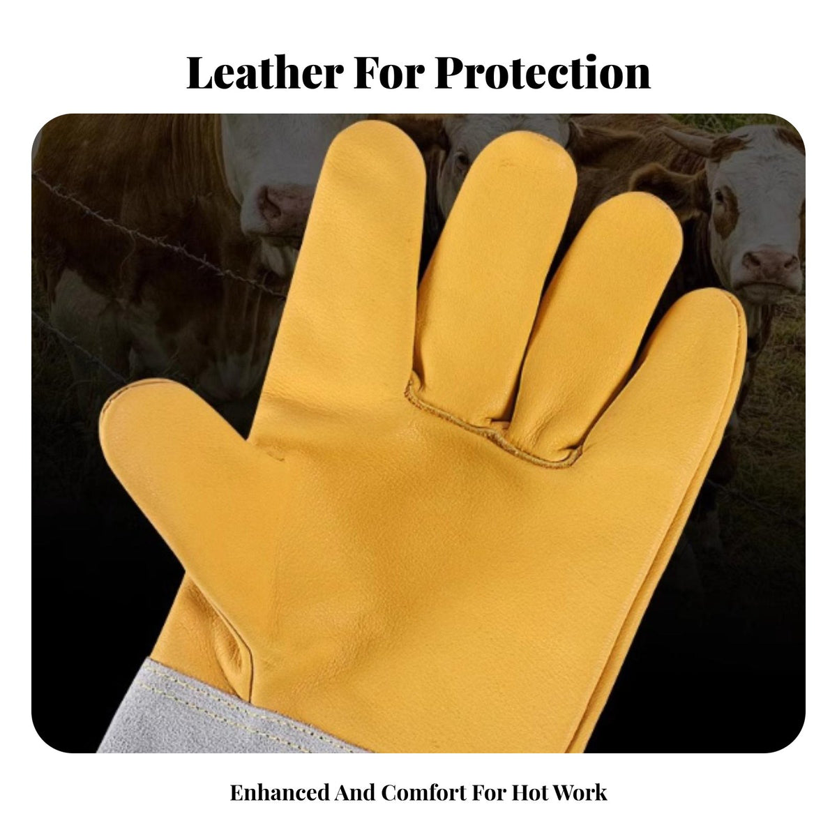 Retardant Metalworking Gloves Ember Protection Leather Metalworking Gloves Reinforced Stitching for Welders