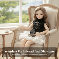 Layered Black Strapless Doll Outfit Buckle Detail Two-Piece Doll Set Soft Cloth Toy Clothing Stylish