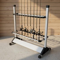 Fishing Rod Display Stand Aluminum Alloy Fishing Pole Display Stand Space-Saving for Garage