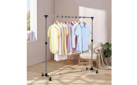 Adjustable Rolling Clothes Rack Easy Assembly Single-Rod Clothes Rack Sturdy Furniture Long-Lasting for Apartment