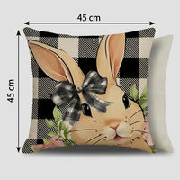 Easter Pillow Cover Decorative Bunny Pillow Case Seasonal Spring Decor Single Sided Easter Cushion Cover for Home, Living Room, Bedroom, Armchair