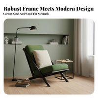 Highsupport Single Sofa Cream design Lounge Chair Ergonomic for Balcony, Homeowners