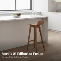 Bar Stool with backrestrest utilitarian Look Counter Seating Nordic Aesthetic Stable Base for Restaurant Owners, Adults