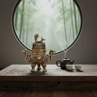 Dragon Fragrance Burner Decorative Kettle Censer Artfully Crafted for Altar