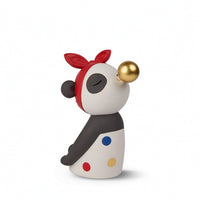 Panda Sculpture with Bubble Stylized Panda Figurine Adorable for Shelf, Desk