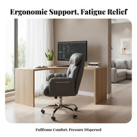 Padded Recliner with Footrest Comfortable for Long Sitting Reclining Desk Chair with Footrest Adjustable Height Ergonomic Design