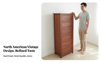 Fully Assembled Solid Wood Drawer Chest Sturdy Construction Vintage Design Storage Cabinet Heavy Duty Multi-Drawer Storage Cabinet Farmhouse Design for Homeowners, Apartment Dwellers, Families, Bedroom, Hallway