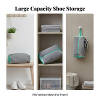 Zippered Cylindrical Shoe Bag Textured Travel Shoe Bag Compact