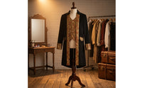 Court Coat with Brocade Panels Gold Trimmed Pirate Coat Costume Authentic Medieval Pirate Jacket for Actors