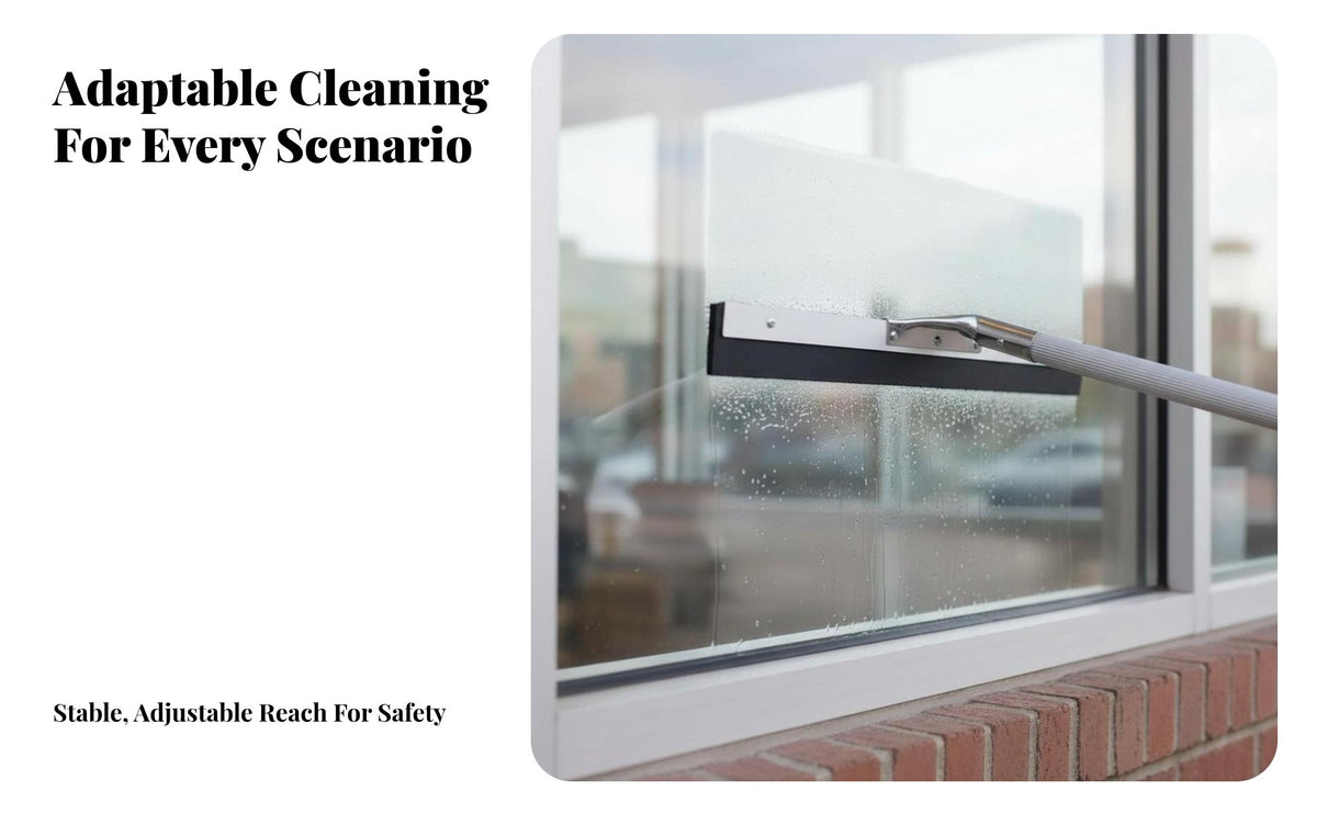 Multi-Purpose Telescopic Solar Panel Cleaning Kit Soft No-Scratch Bristles Solar Panel Cleaning Kit Lightweight Design Water Fed Pole Brush Long-Lasting and Rustproof for Professional Cleaners, Building Maintenance Personnel, Glass Panes, Vehicles