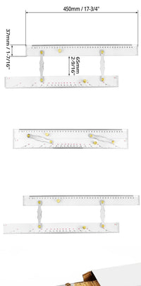 Nautical Parallel Ruler 450mm or 60cm with English Markings