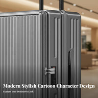 Front-Accessibleing Hardside Suitcase Expandable Wheeled Cabin Luggage for Men