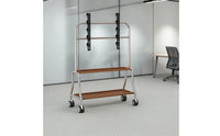 Adjustable-Height Mobile TV Cart with Shelf Portable Mobile TV Stand with Shelf Universal Television Cart with Wheels Movable for Living Room, Bedroom, Office