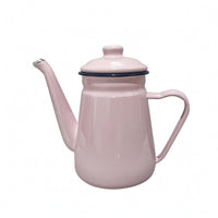 Enamel Coffee Pot Fitted Lid Kitchenware Rounded Body