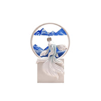 Aquatic Sand Art Round Frame Desktop Sand Decor Rectangular Base