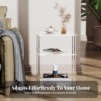 Clear C-Shaped Table Space-Saving Indoor Furnishing Modern Look for Small Spaces