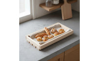 Natural Wood 1:12 Scale Dollhouse Tray Pre-Assembled Dollhouse Slatted Tray Versatile for Collectors