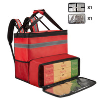 RICH'S HOME Large Capacity Insulated Double Backpack Pizza Delivery Bag with Foldable Design