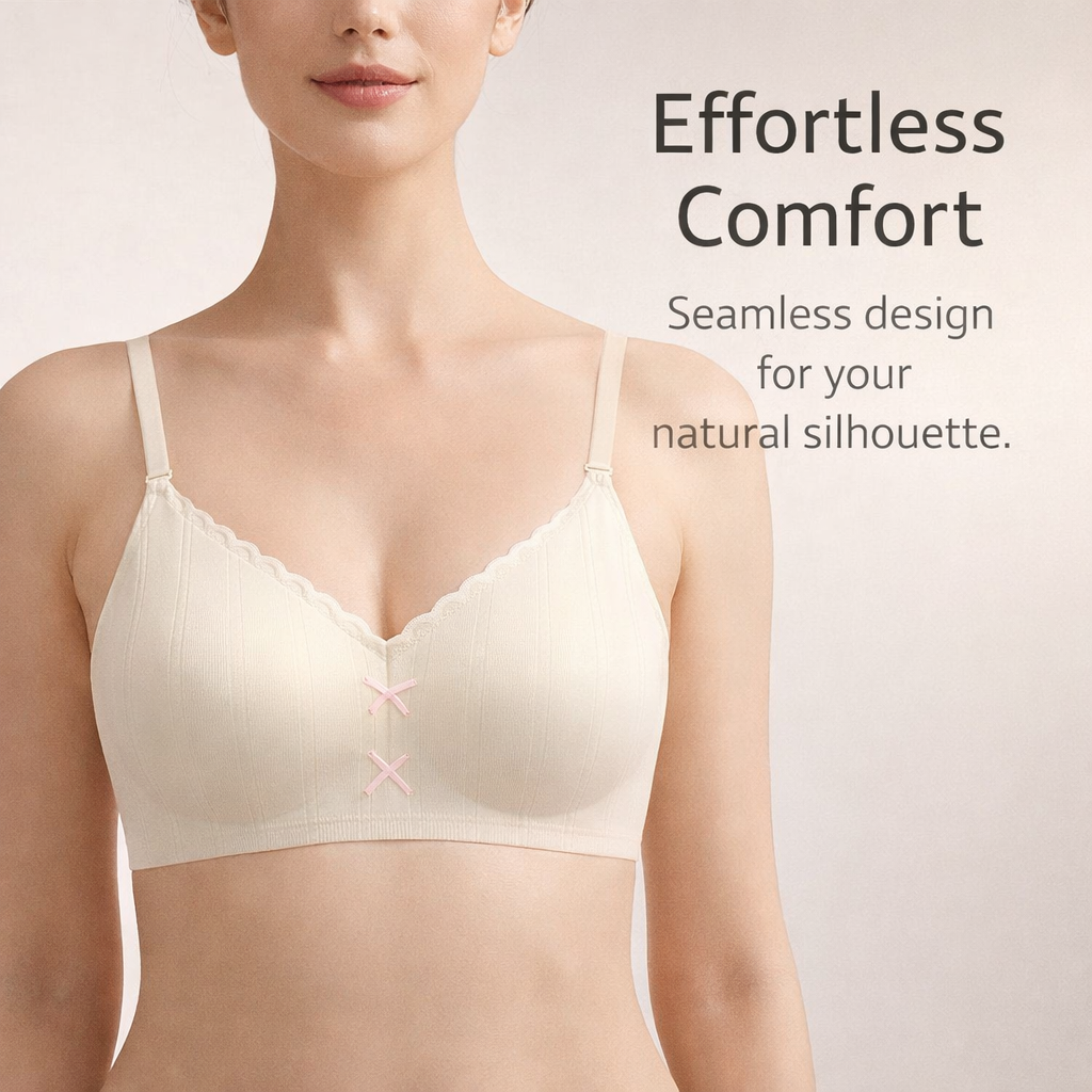 Push Up Bra for Women with Thin Padding and No Underwire, Non Wired T-Shirt for Everyday Comfort, Breathable Nylon Spandex Blend