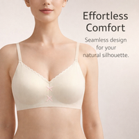 Push Up Bra for Women with Thin Padding and No Underwire, Non Wired T-Shirt for Everyday Comfort, Breathable Nylon Spandex Blend