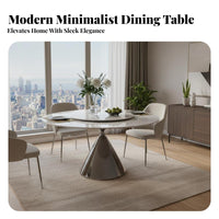 Extendable Rotating Extension Table Space-Saving circular table with rotating turntable Luxury Design Dining Room Set Marbledesign Top for Apartment Dwellers, Families, Homeowners, Small Living areas, Kitchen