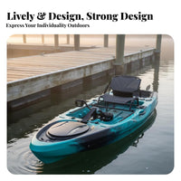 Single-Person Pedal Kayak Adjustable Oceant Single-Person Angling Quarrying Kayak Built-in Rod Holders Individual Watercraft for Anglers, Adults