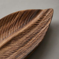 Walnut Wood Leaf Plate - Light Luxury Retro Serving Tray