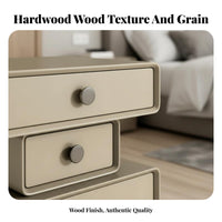 Round End Table with Drawer Minimalist and design Nightstand Space-Saving for Renters