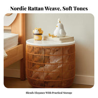 Woven Basket with Lid Waterproof Laundry Hamper Ventilated Design for Bedroom