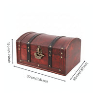 Wooden Box with Curved Lid Distressed Decorative Keepsake Storage Chest Rustic Wooden Keepsake Box for Collectors