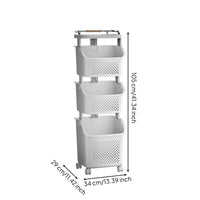 Laundry Basket Cart Multi-Layer Laundry Hamper Large Capacity Household Storage for Washroom, Bedroom