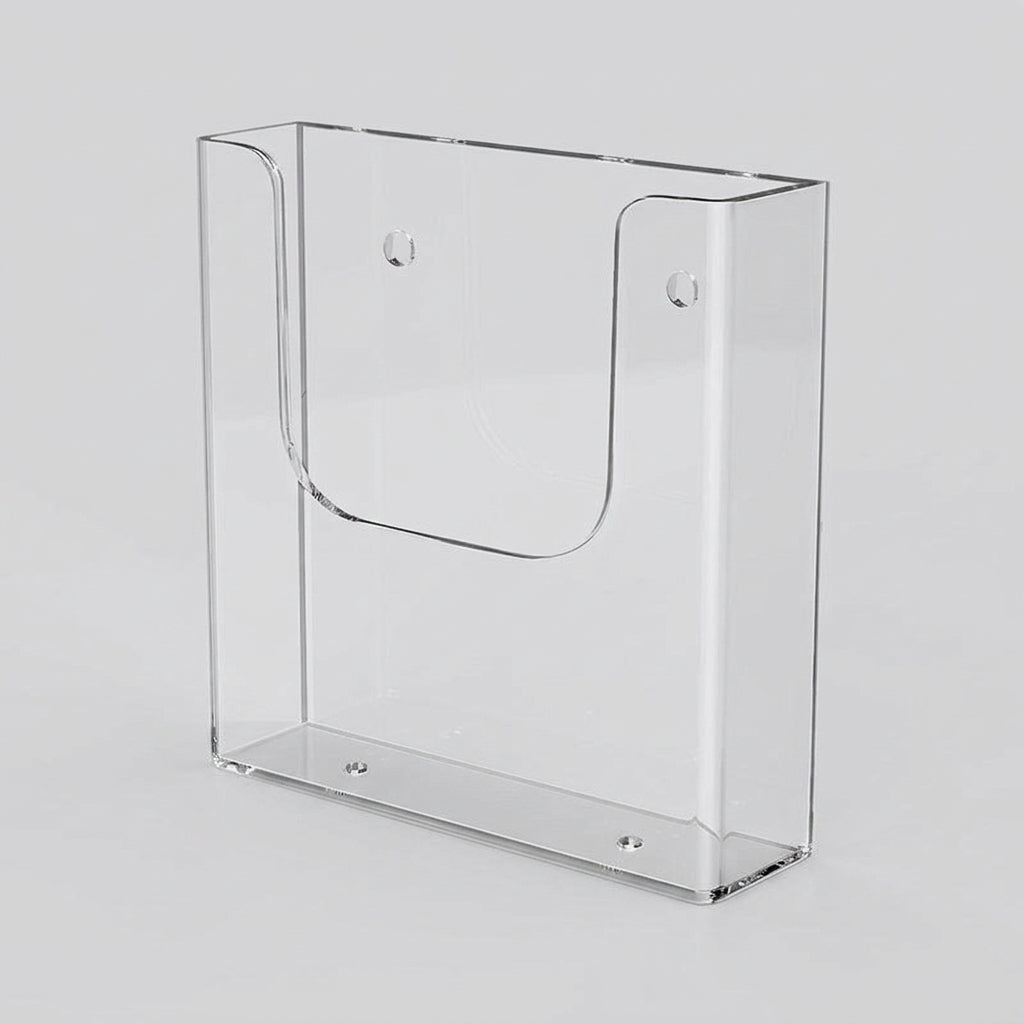 Clear Acrylic File Rack Wall Mounted for Office Use, Transparent Literature Holder A4 Size, Magazine for Retail Display