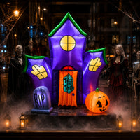 Inflatable Haunted House Outdoor Haunted House Yard Inflatable for Trick-or-Treaters, Lawn