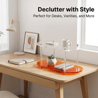 Acrylic Display Shelf, 3-Tier Waterproof Transparent Organizer, for Kitchen and Home, Clear Three Desktop Rack