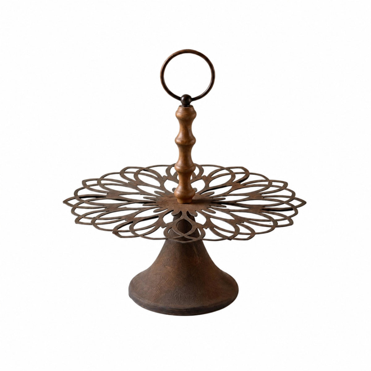 Tiered Tray Stand Metal Tiered Tray Openwork Display Stand Handle for Event Planners