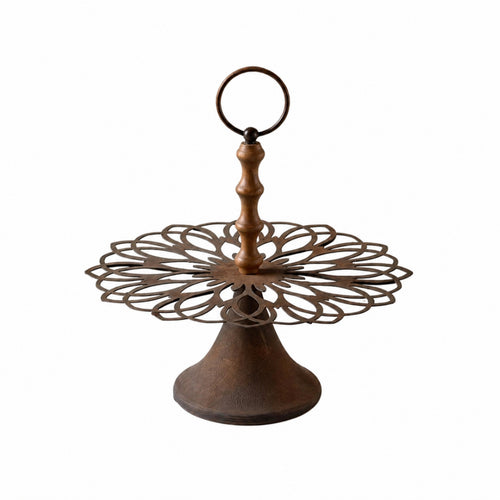 Tiered Tray Stand Metal Tiered Tray Openwork Display Stand Handle for Event Planners