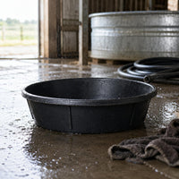 Shallow Rubber Tub Black Oval Rubber Tub Reinforced Ribs