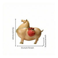 Horse Figurine with Wealth Satchel Brass Horse Figurine Decorative for Office, Entryway, Housewarming