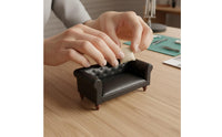 1:12 Scale Sofa Classic Dollhouse Leather Couch Collectible Grade Miniature Loveseat for Hobbyists, Collectors
